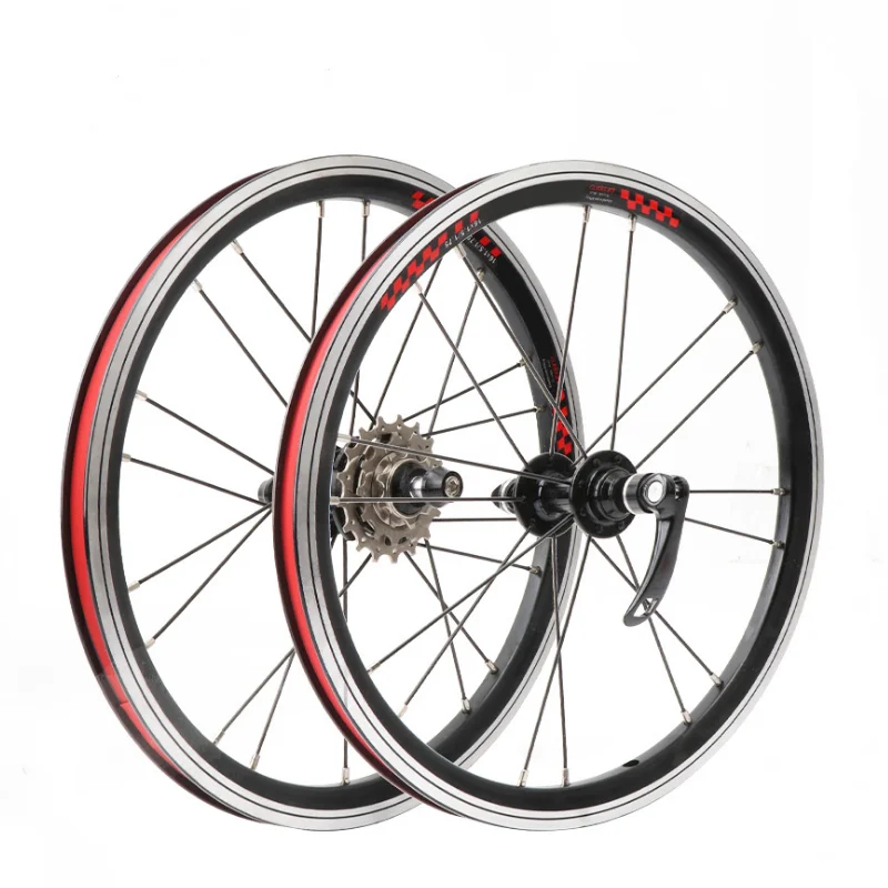 

Litepro Foldable Bicycle 16" V Brake Wheelset 74 - 85MM Double Wall Rim Folding Bike Wheels 1 Pairs