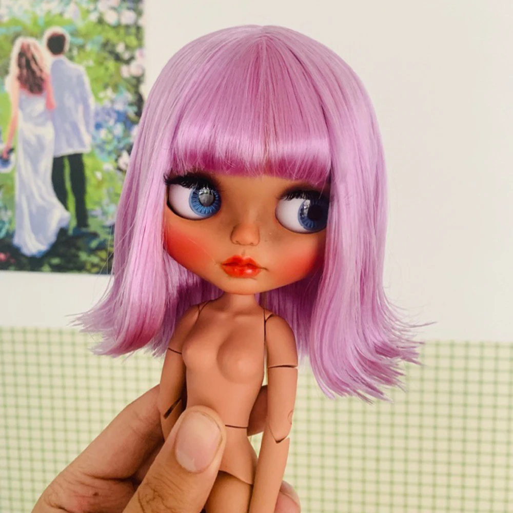 ICY 19 joint blyth doll with makeup face black skin Makeup blue wig DIY Vintage style eyes 9.30.3 | Игрушки и хобби