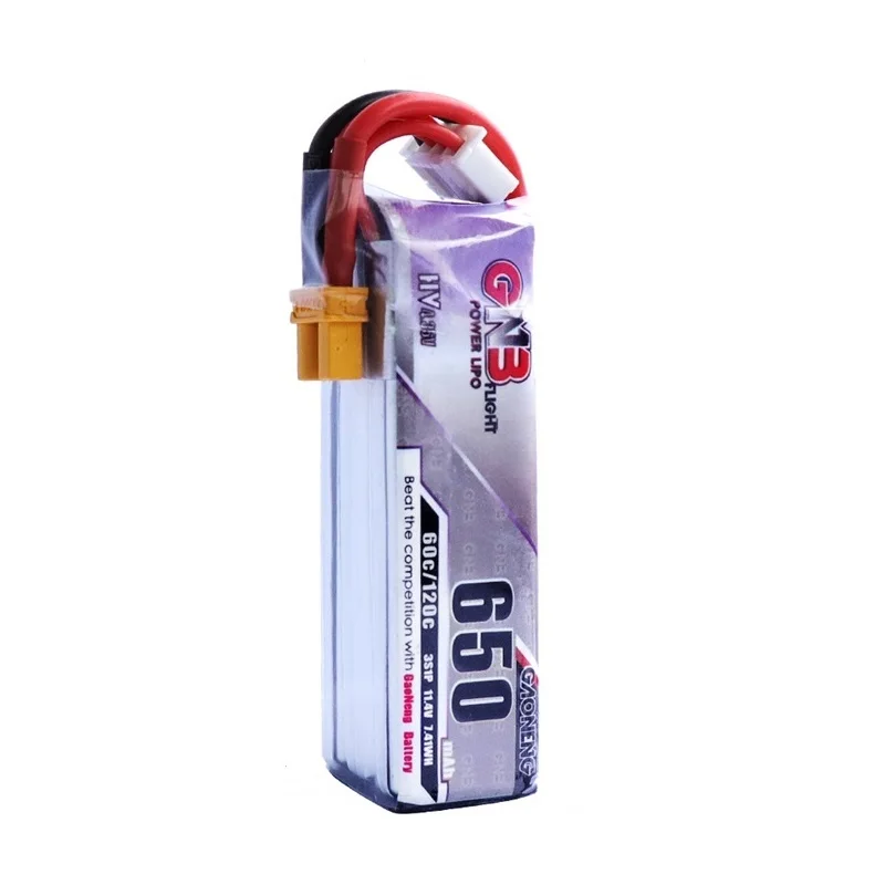 Gaoneng-bater&iacute;a Lipo para Dron peque&ntilde;o, pila de 650mAh, 60C/120C con enchufe PH2.0 XT30 para Emax Tinyhawk Kingkong LDARC, GNB HV 1S 2S 3S 4S, 2 uds.-2