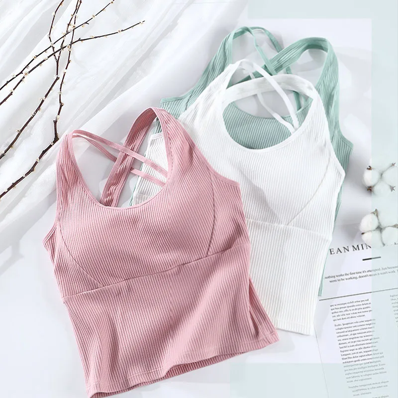 

CHRLEISURE мягкая и удобная Повседневная Эластичная однотонная Спортивная кофта на лямках 2021новый стиль