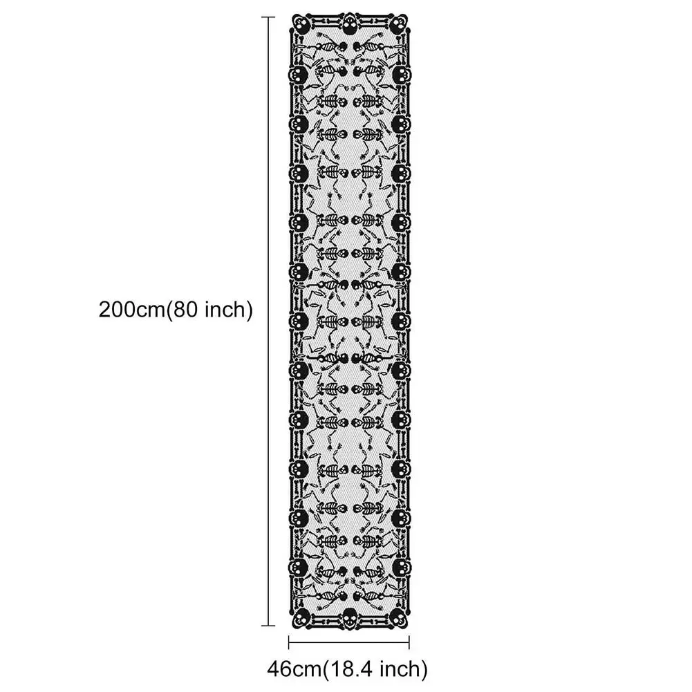 AsyPets большой размер кружева настольная дорожка черный скелет Танец шаблон