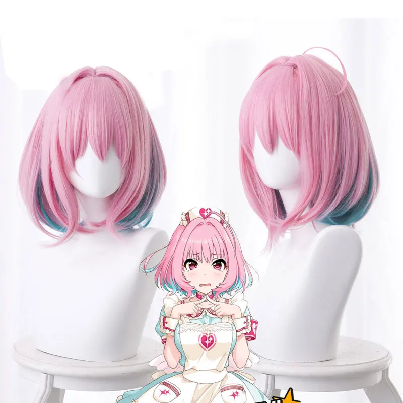 Idolmaster Золушка девушки косплей парики Yumemi Riamu 35 см короткие Bobo стиль парик