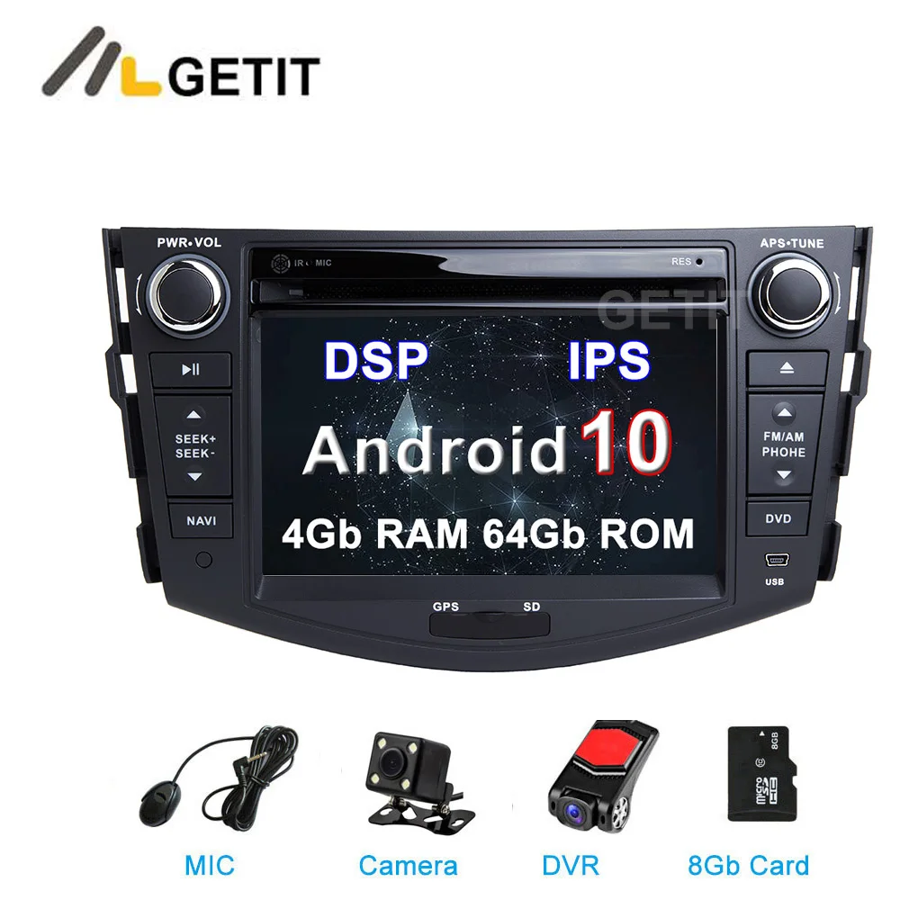 DSP IPS Android 10 автомобильный DVD мультимедийный плеер для Toyota RAV 4 RAV4 2006 2012 с Wi Fi BT Радио