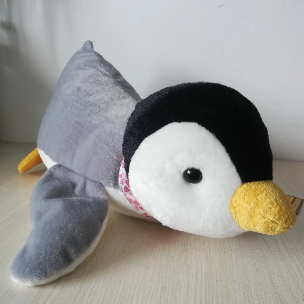 

about 40cm lovely prone penguin plush toy cartoon penguin soft doll throw pillow birthday gift s8628