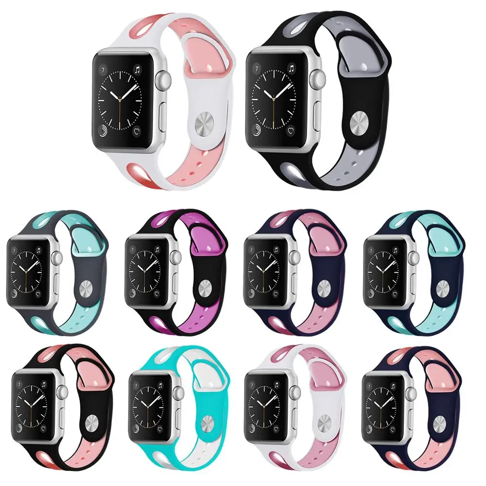 

Watch Band For Apple Watch Band 42mm 38mm 44mm 40mm Strap Silicone Iwatch Bands Compatible For Apple Watch 5 Series 5/4/3 Sport
