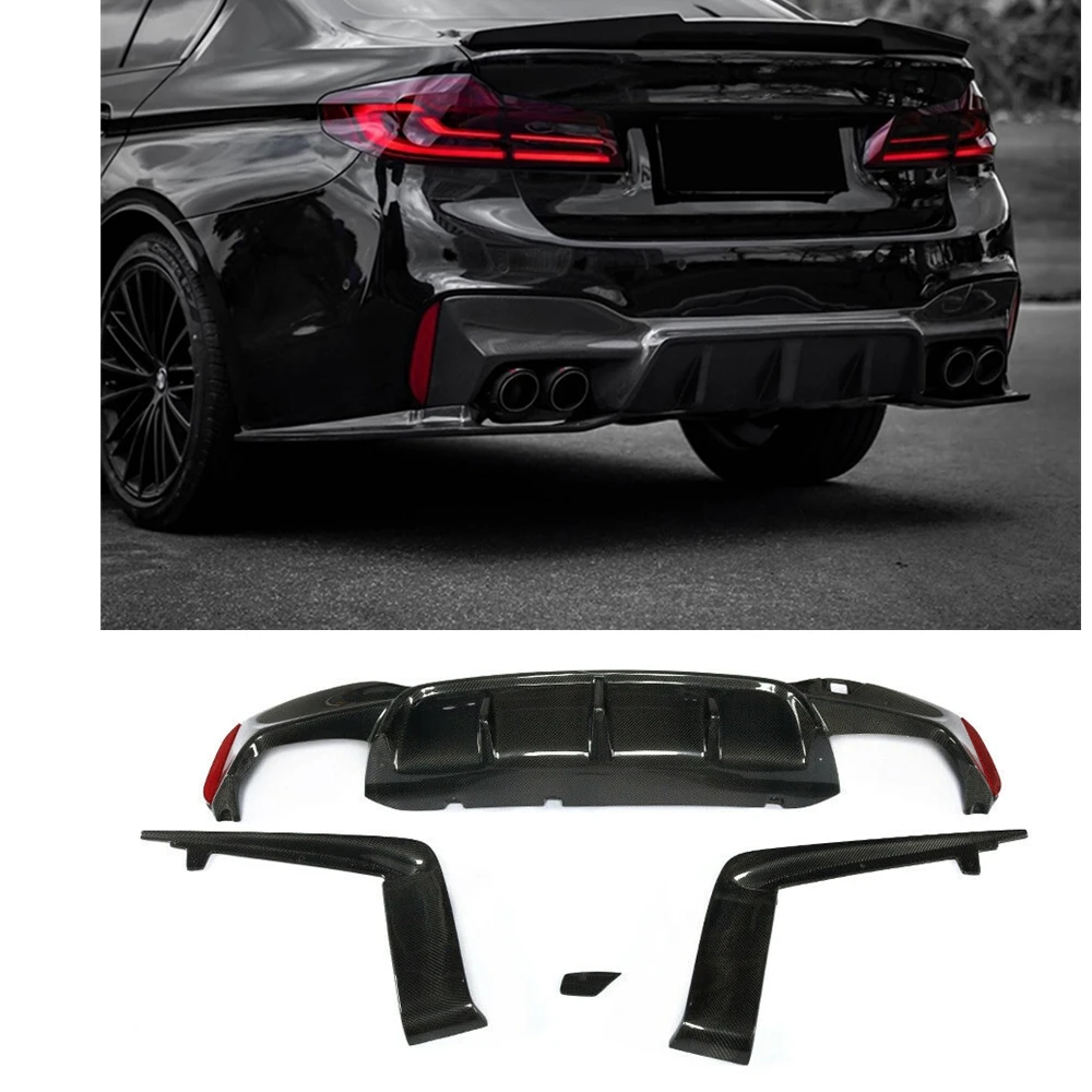 

Диффузор для заднего бампера, губа ДЛЯ BMW F90 M5 2018-2020, сменный комплект кузова из настоящего углеродного волокна, разветвитель для автомобиля, ...