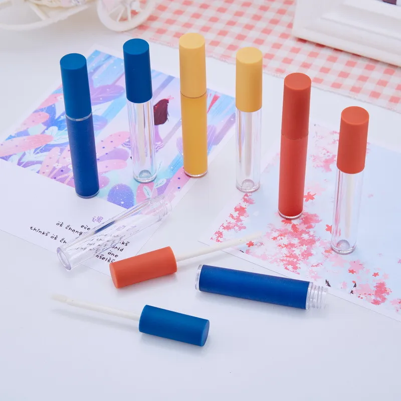 

5pcs/lot 5ML Round Tube Lip Glaze Empty Tube Frosted Cover Refillable Bottles Lip Balm Containers Lipgloss Packaging Cosmetic