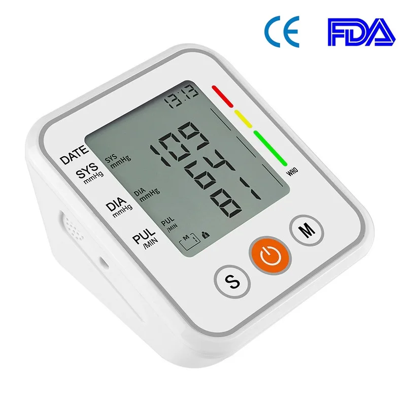 

Portable Medical Upper Arm Blood Pressure Cuff Monitor Tonometer Automatic Sphygmomanometer Tensiometer Bp Heart Rate Meter