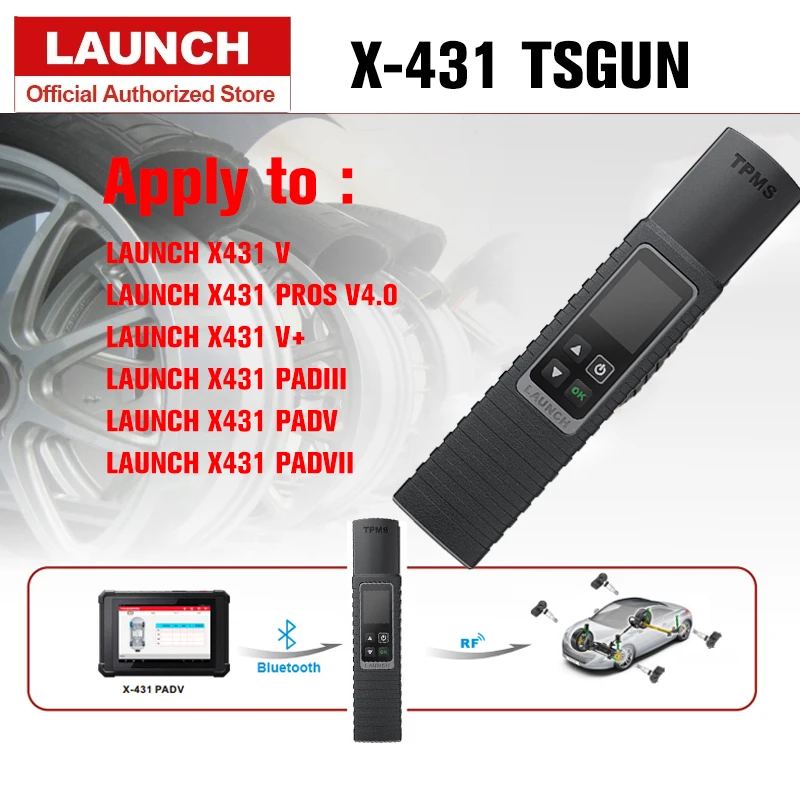 

LAUNCH TPMS Relearn Tool X431 TSGUN Car Tire Pressure Inspection Tool TPMS Programming Tool 315MHz 433MHz Sensor Activation Tool