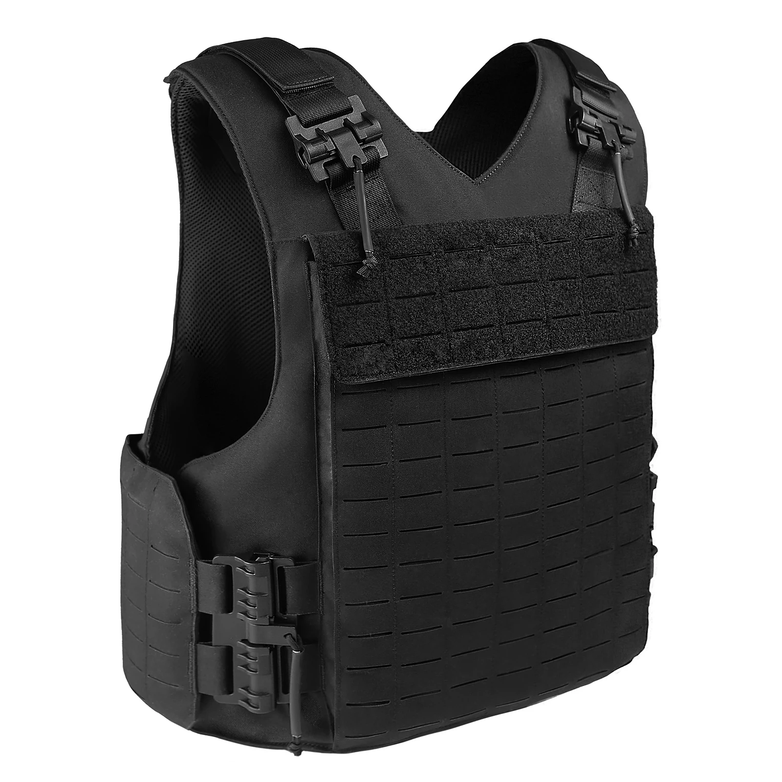 Buffalo Outdoor Laser Cutting Vest Wearproof Tactical Vest Tactical Accessories Birthday Gift Drop Shipping - Black