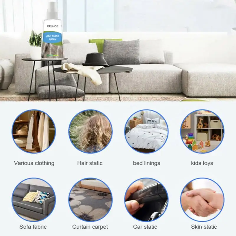 

30ml Anti Static Spray Remove Clothes Balancing Spray For Reduces Static Electricity On Clothes Anti-Wrinkle Household Chemicals