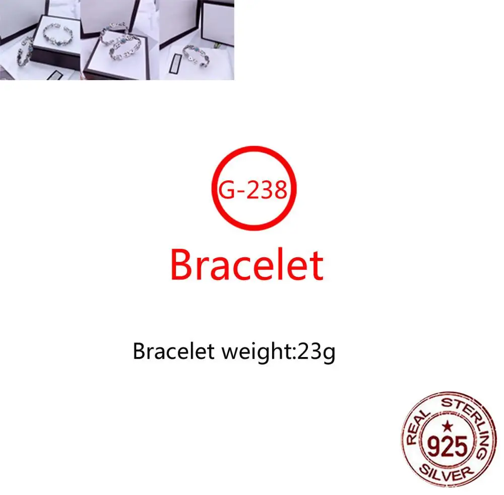 

G238 S925 Sterling Silver Bracelet New Brand Trend Couple G Letter Personality Fashion Style Simple Style Gift Hot Sale