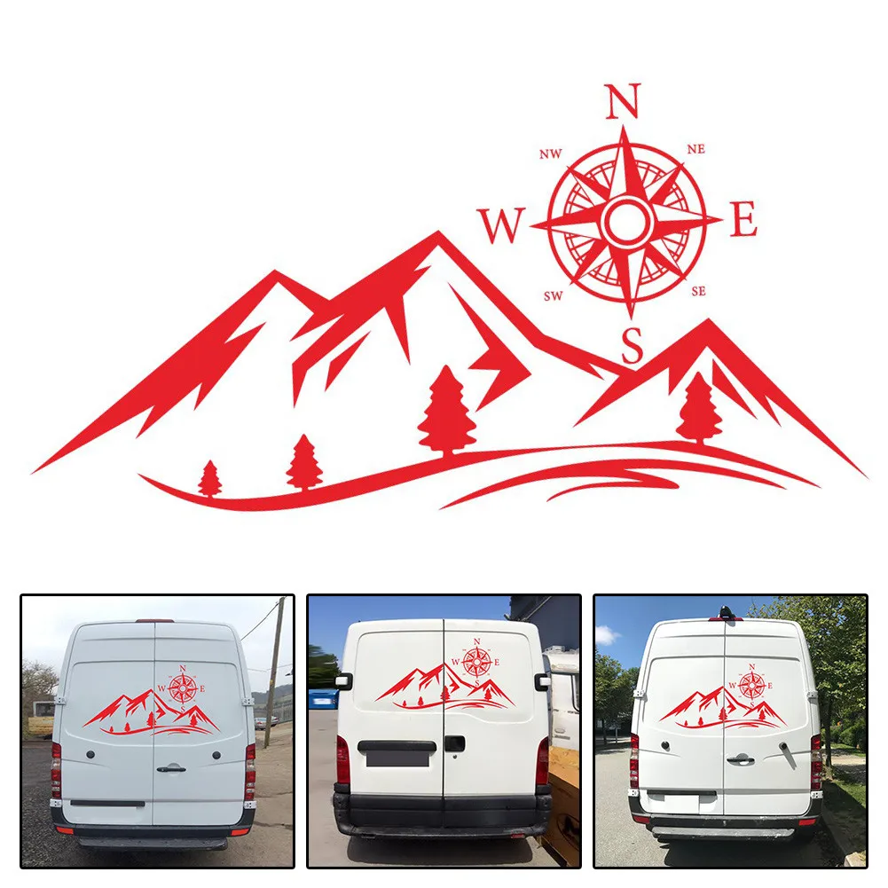 

Camper Graphic Car Red Compass FOR RV Mountain Removable SUV Waterproof