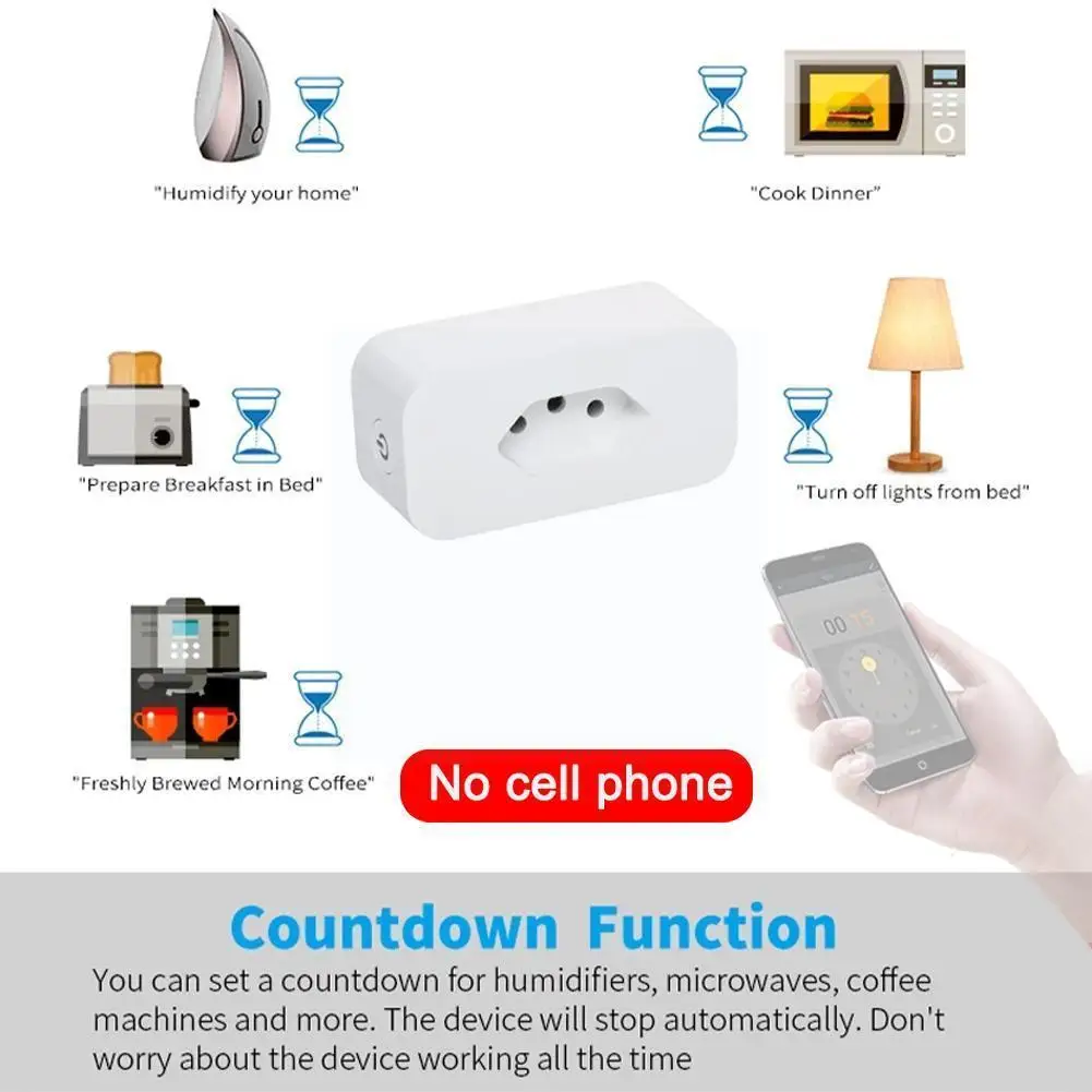

Brazil Plug Smart WiFi Socket With Power Monitor Smart Works Socket Google Zigbee For Tuya Alexa 3 WiFi Wifi Assistant Home