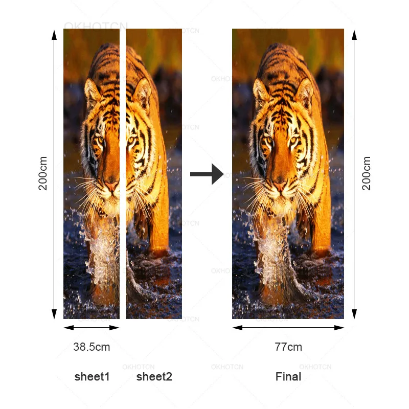 

Creative Abstract Landscape Sticker On The Door Self Adhesive Wallpaper Diy Guitar Beer Picture Mural Renovation Home Decor