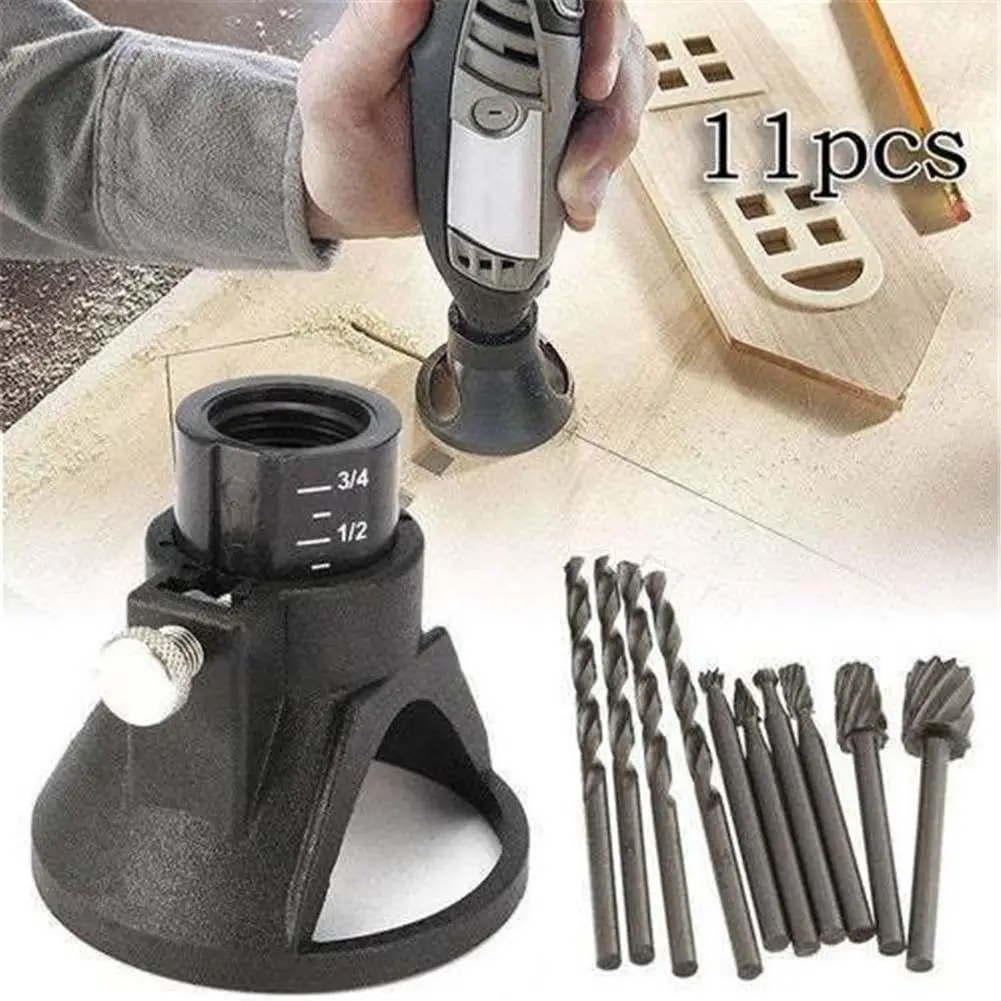 

11pcs/set Grinding Locator Set With Twist Drill Bit Rotary Tools Woodworking Positioner