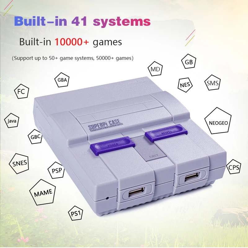 Bestellen Retroflag TV Video Spielkonsolen SUPERPi CASE-U Mit Recalbox System Raspberry Pi 3B Retro Game Player Bulit-in 10000 + Spiele