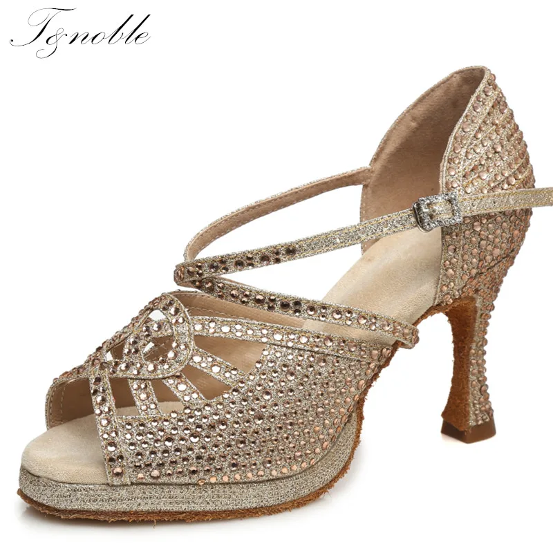 Женские туфли для латиноамериканских танцев блестящие сандалии стразы бальных