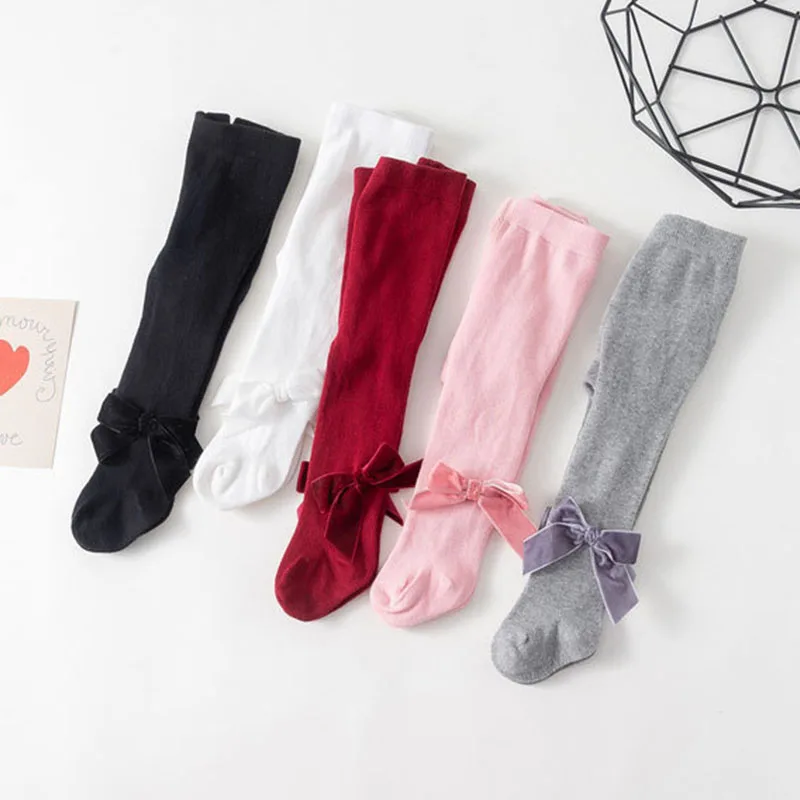 

Весенне-осенние новые стильные бархатные детские колготки в испанском стиле с бантом Детские Большие эластичные колготки из чистого ПП хло...