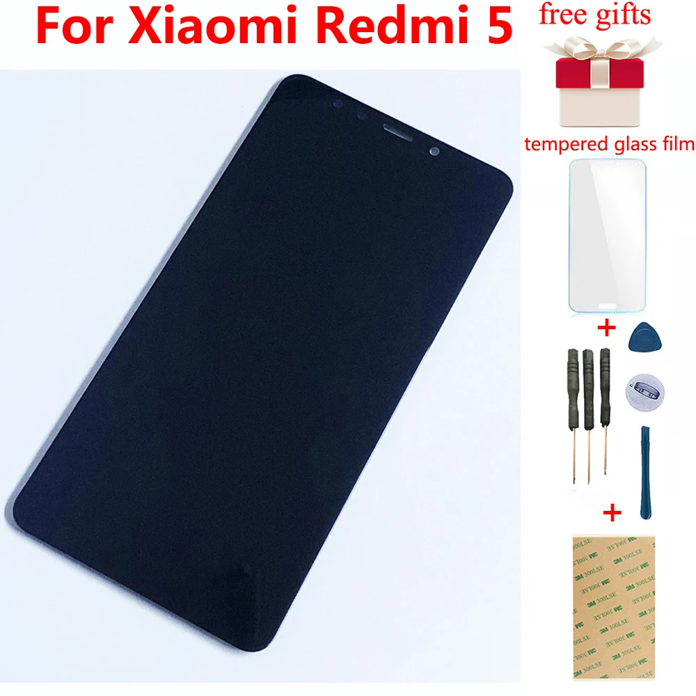 5," для Xiaomi Redmi 5 ЖК-сенсорный экран для Xiaomi Redmi 5 ЖК-дисплей Панель дигитайзер Сенсорное стекло Redmi 5 сборка Рамка