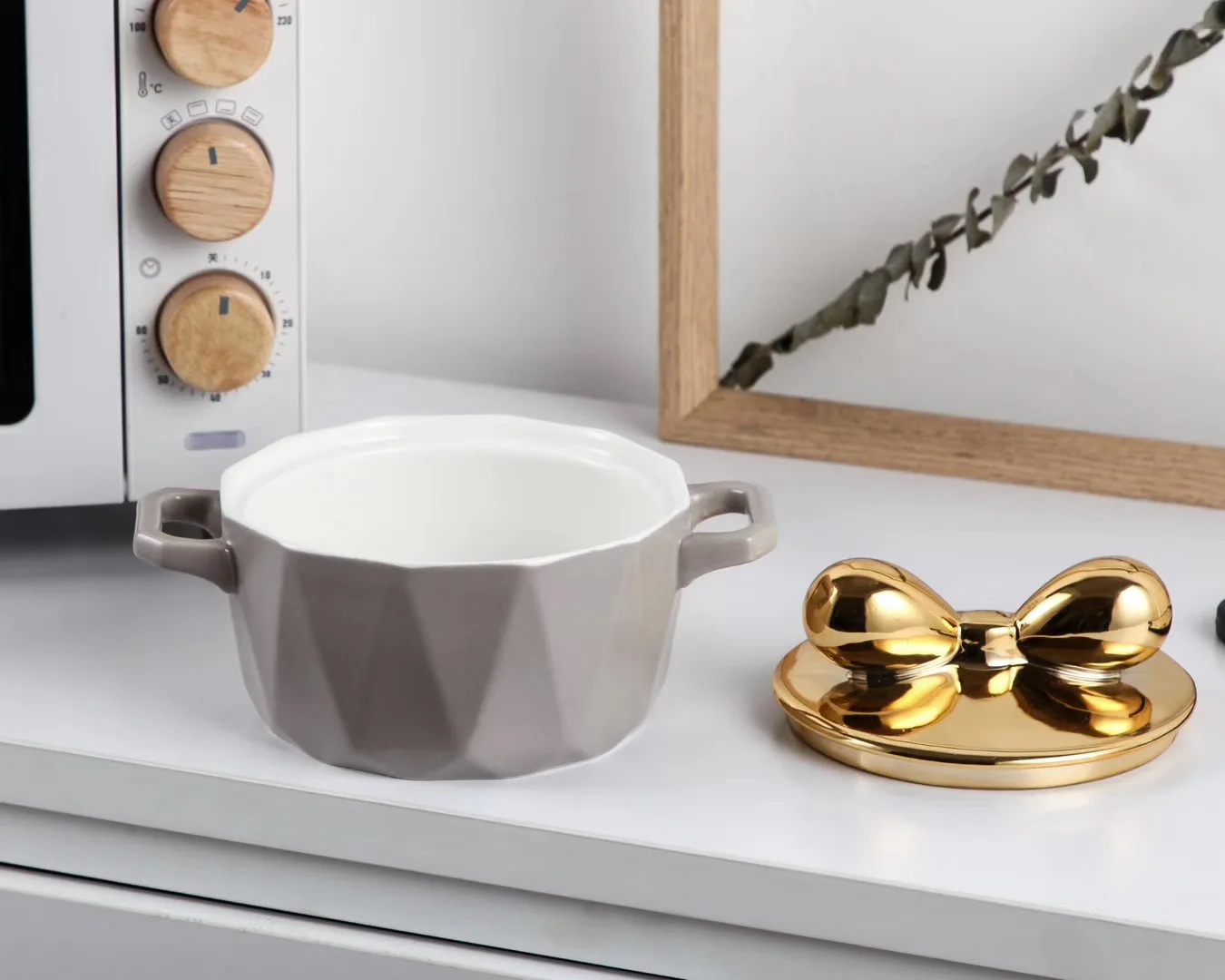 Скандинавская керамическая миска для лапши с ручкой завтрака рисовая десерта