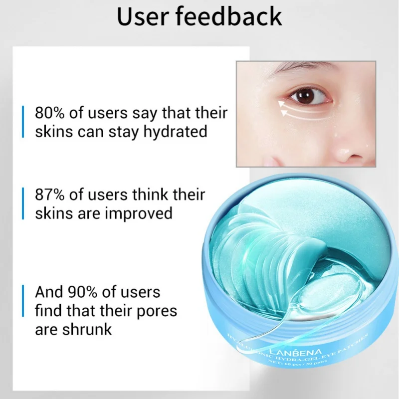 

60pcs Eye Collagen Eye Patch Eye Mask Hyaluronic Acid Skin Care Anti Aging Gel Remove Dark Circles Eye Bag Skin Care