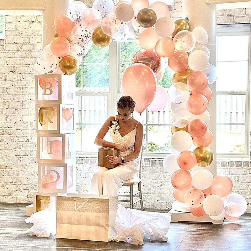 Розовое золото буквы &quotBride To Be&quot Фольга шар кольцо с бриллиантом в балон