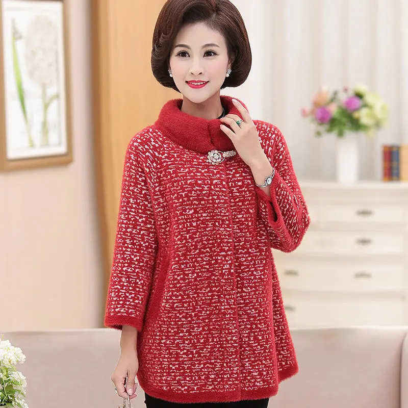 Женское повседневное пальто из искусственного меха норки трикотажная теплая