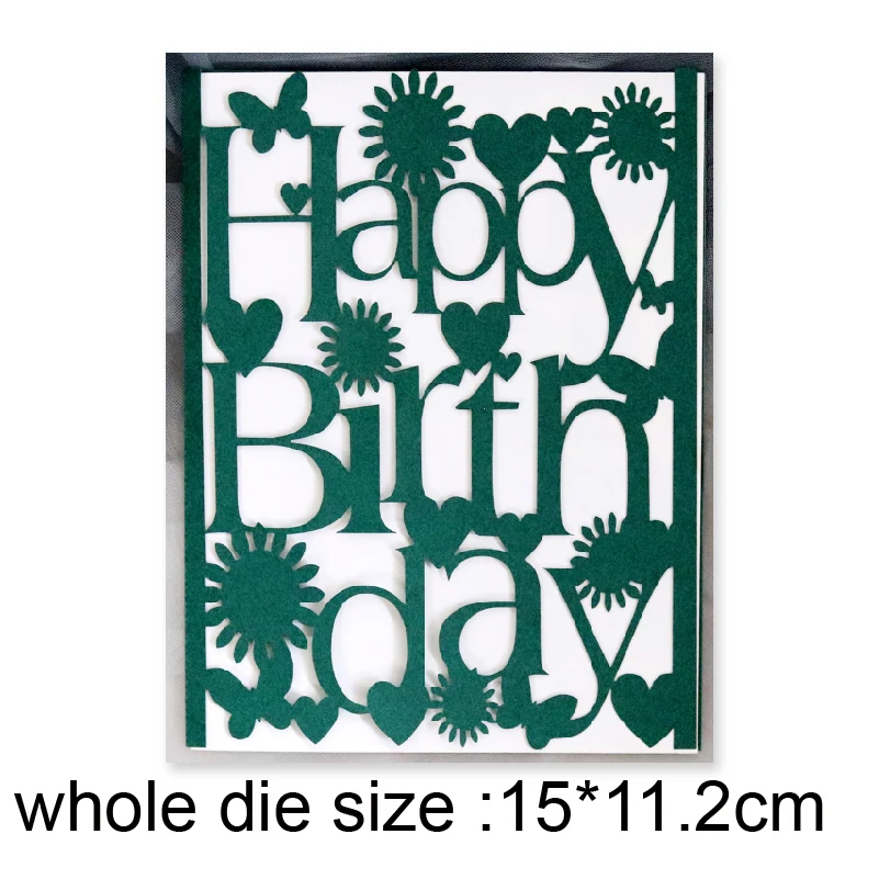 

Happy Birthday Frame Metal Cutting Dies Stencil for DIY Scrapbooking Album Embossing Paper Cards Decoratve Crafts Die Cuts