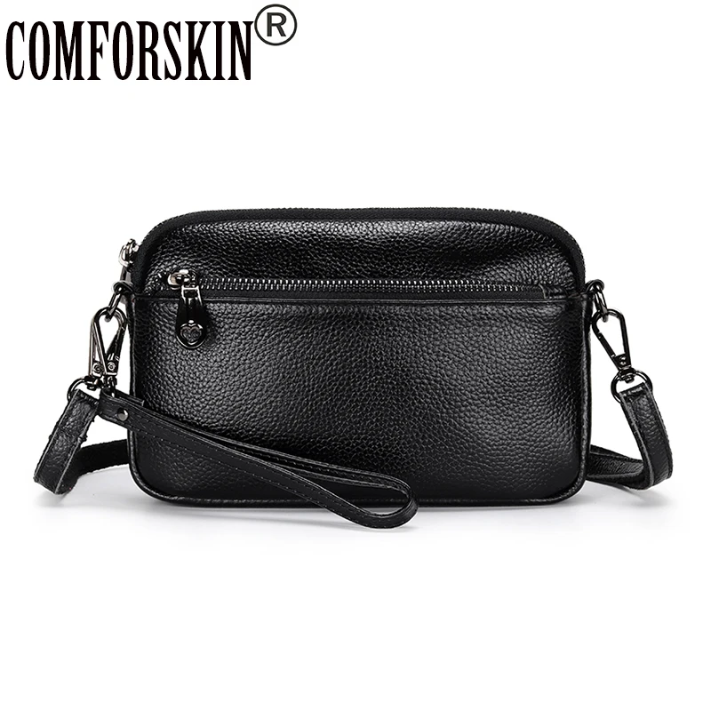 

COMFORSKIN Drop-shipping Guaranteed Cowhide Women Messenger Bag Ladies Flap Cross-body Bag For Female Genuine Leather Woman Bag
