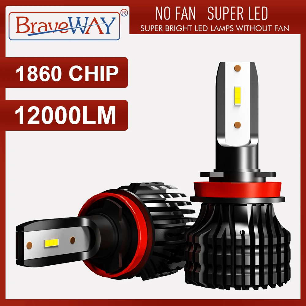 BraveWay H4 светодиодные лампы H1 H3 H11 H7 Led H8 ледяная лампа для Atuo диодные автомобилей HB4