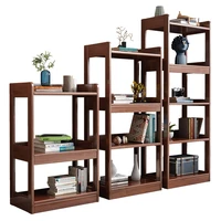 solid wood bookshelf floor shelf simple household student multi layer storage rack log childrens small bookcase ladder display