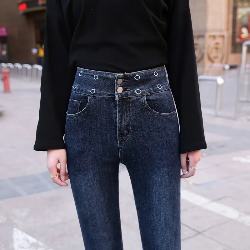 2020 женские эластичные джинсы для женщин узкие брюки джинсовые обтягивающие с