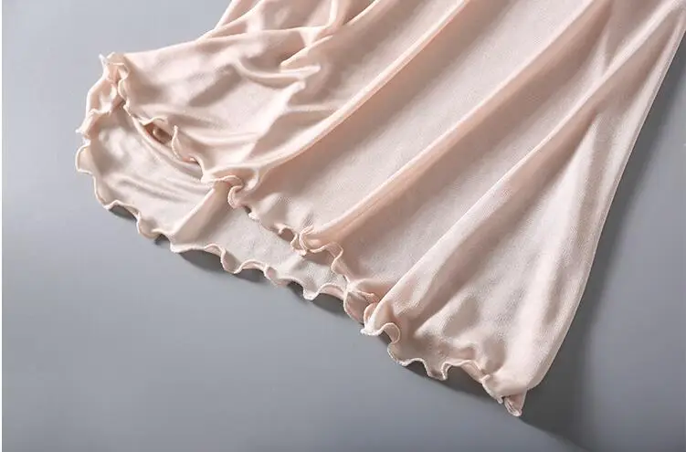 Женская 30% Натуральная шелковая 70% вискозная кружевная ночная рубашка с поясом