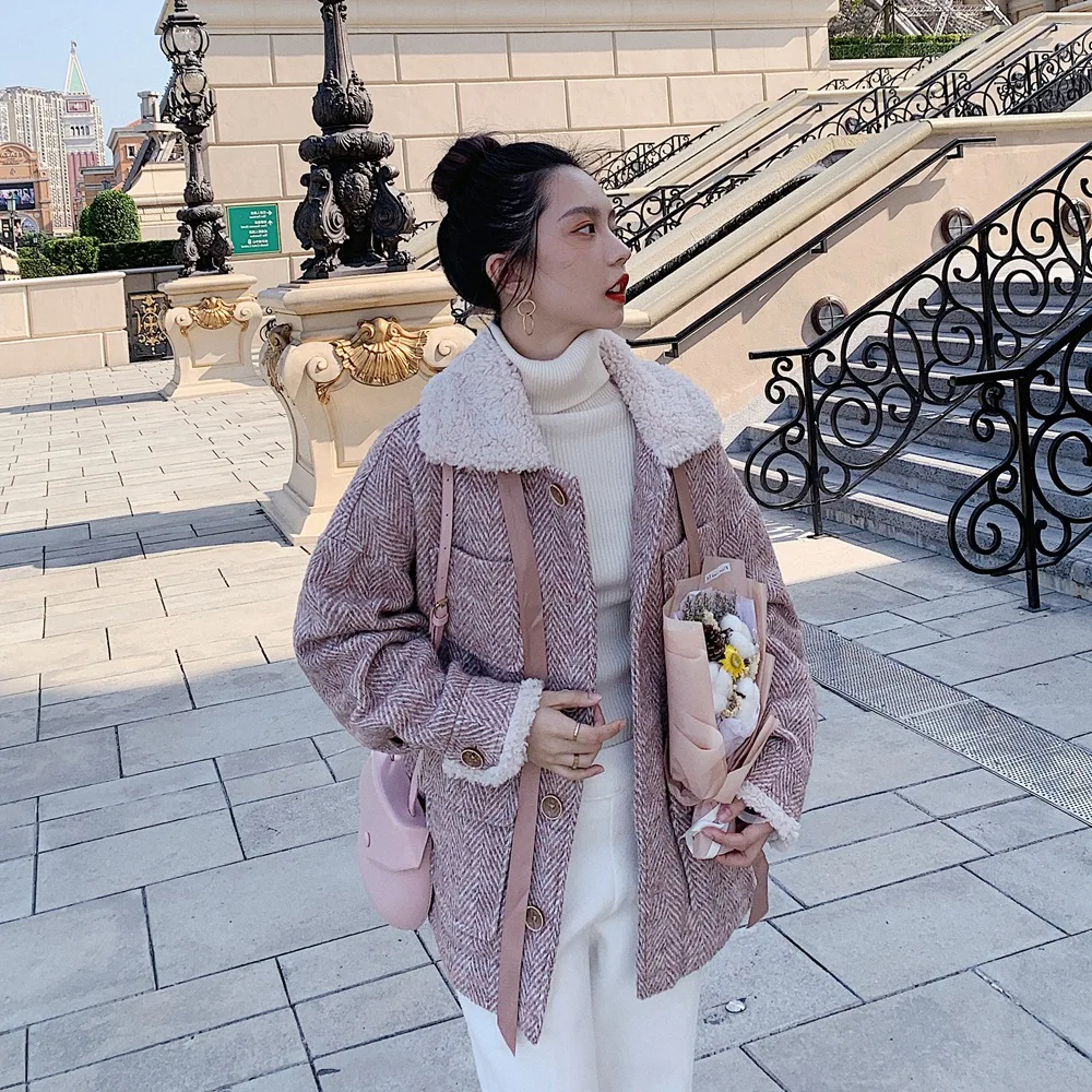 

Female Winter Jacket Women Coat Faux Lamb Fur Jackets Warm Thick Vintage Winter Coat Women Jackets Teddy Jacket Faux Fur Coat