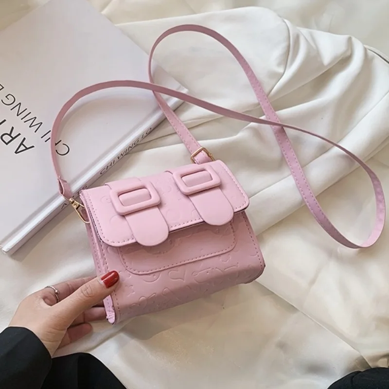 

Casual Women's Small Square Shoulder Bags New Fashion Ladies Crossbody Messenger Bag PU Leather Female Mini Flap Purse Handbags