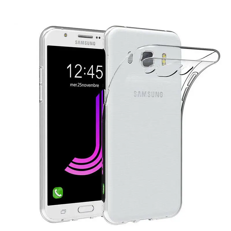 Мягкий чехол из ТПУ для Samsung Galaxy J7 2016 прозрачный силиконовый защитный