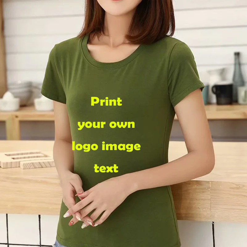 Женская футболка с логотипом сделай сам выполненная по индивидуальному заказу