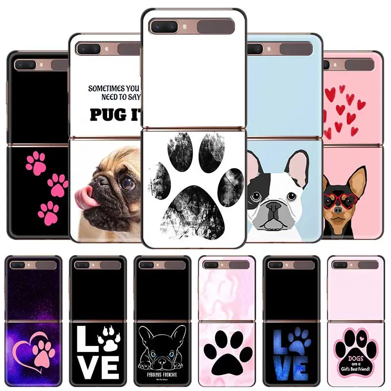 

Dogs Are Best Friends Dog Paw Phone Case For Samsung Galaxy Z Flip 3 5G Z Flip3 Cover Smartphone Hard PC Coque Fundas Capa