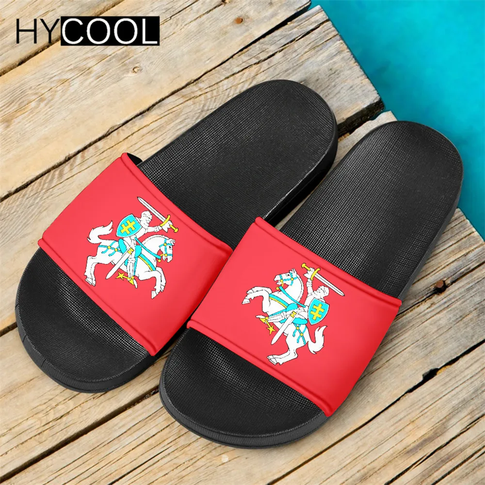 

HYCOOL 2020 New Flats Slippers for Women Men Belarus White Knight Pagonya Flag Outdoor Swim Bathing Slide Sandal Beach Flip Flop