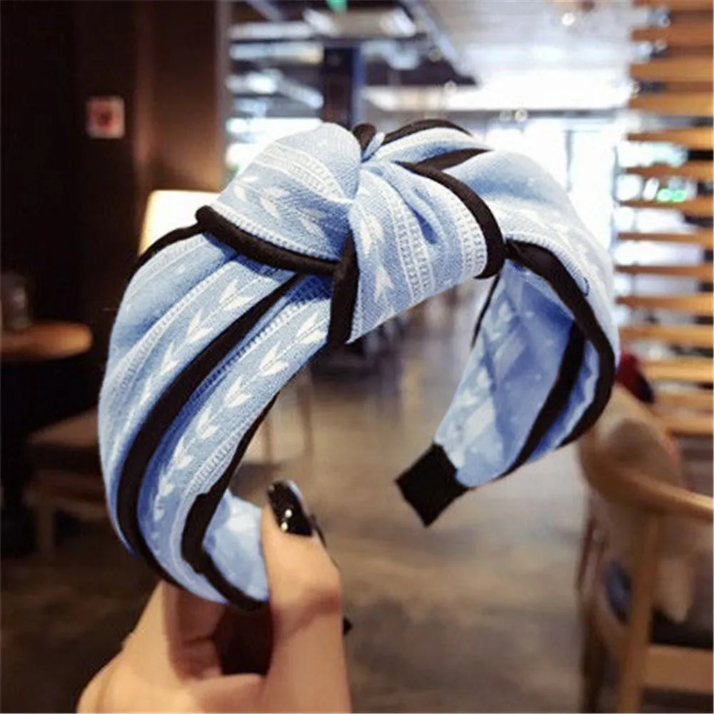 Ободок для волос Однотонный женский модный бант с перехлёстом простой милый