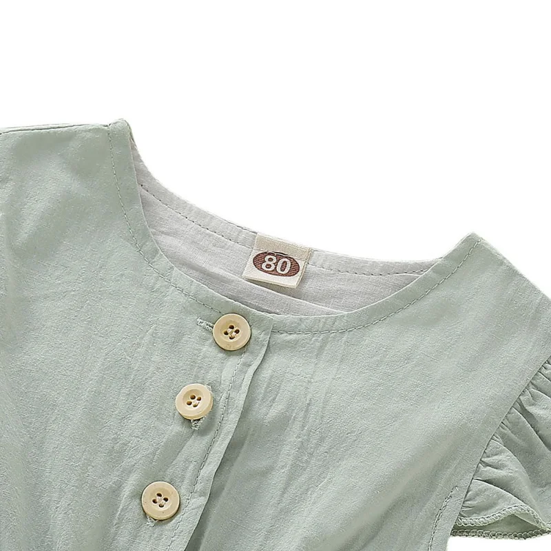 

Newborn Baby Girls Ruffle Sleeveless Romper Backless High Waist Ruffle Jumpsuit Outfits Sunsuit