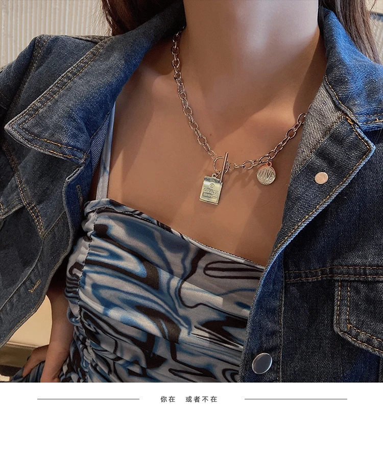 

Letter Tag Ins Normcore Style Necklace Sweater Female Fashion Net Red Personalized Clavicle Chain 2020 New