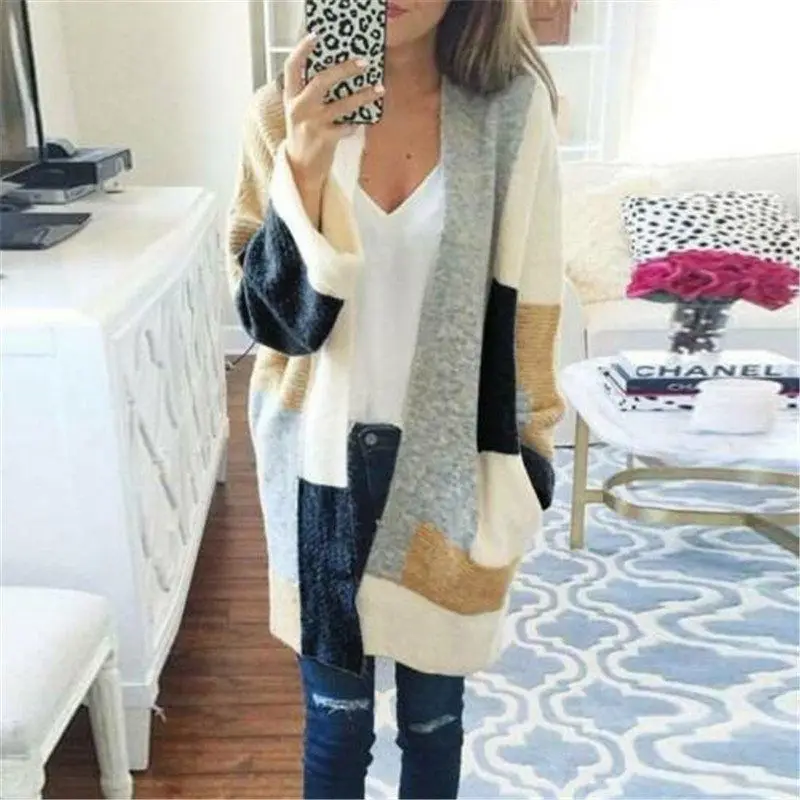 

Coat Oversized Long Sleeve Jumper Womens Sweater Chunky Loose Cardigan Knitted