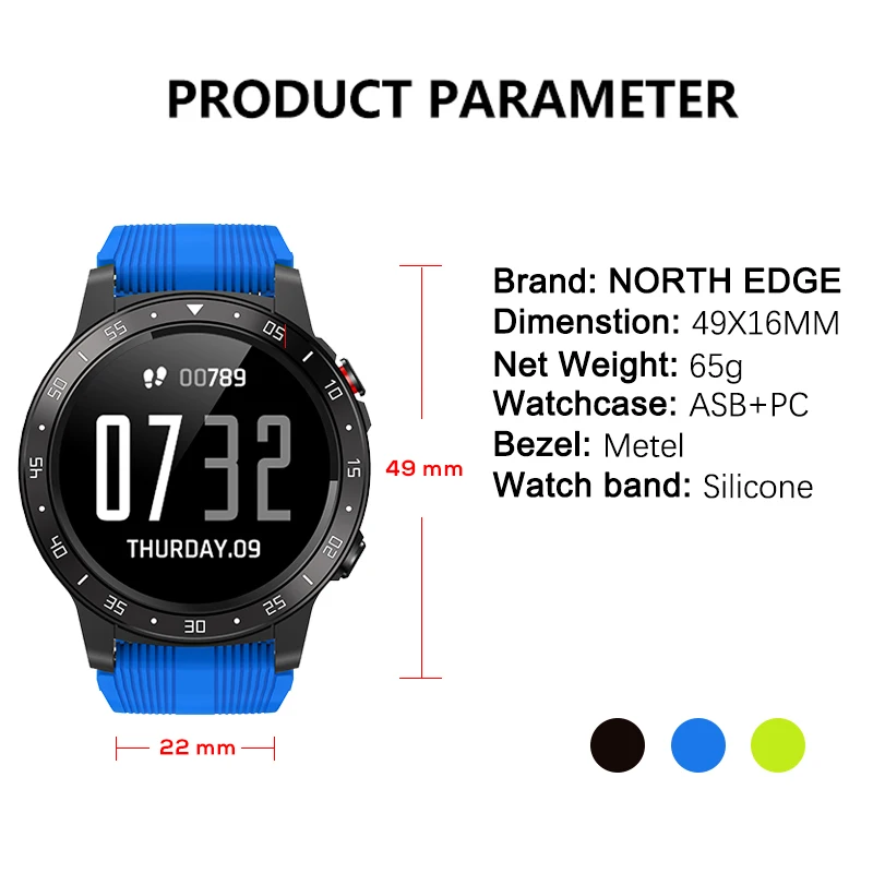 Смарт-часы NORTH EDGE GPS спортивные часы для бега Bluetooth телефона умные