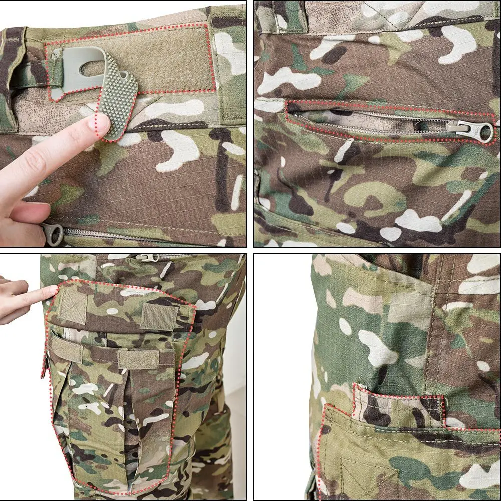 SINAIRSOFT военная форма Мультикам армейская боевая рубашка Униформа тактические брюки с наколенниками Камуфляжный костюм Одежда для охоты