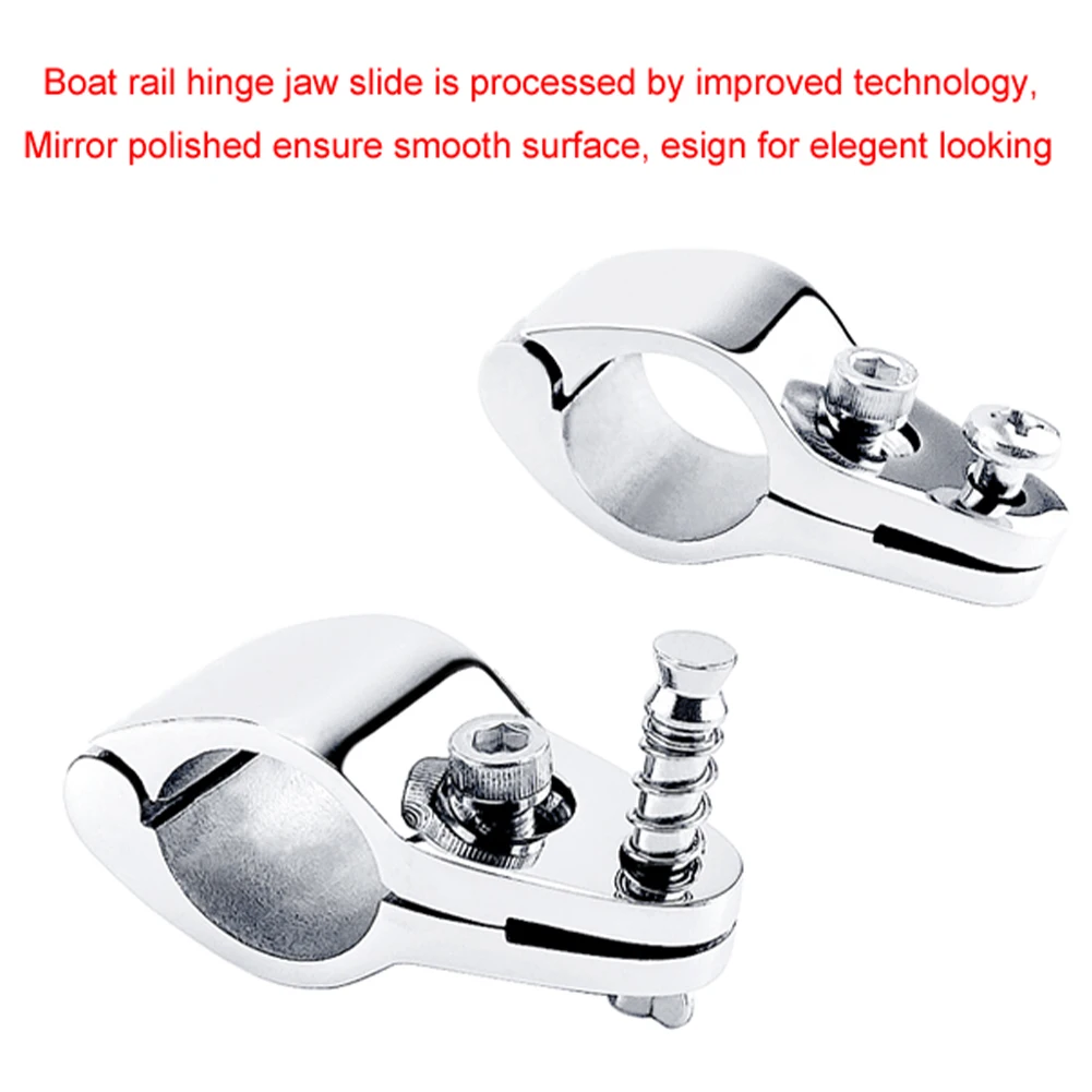 

Easy Install Yachts Clamp Marine Harware Boat Bimini Top 316 Stainless Steel With 2 Screws Fitting 22mm 25mm Hinged Jaw Slide
