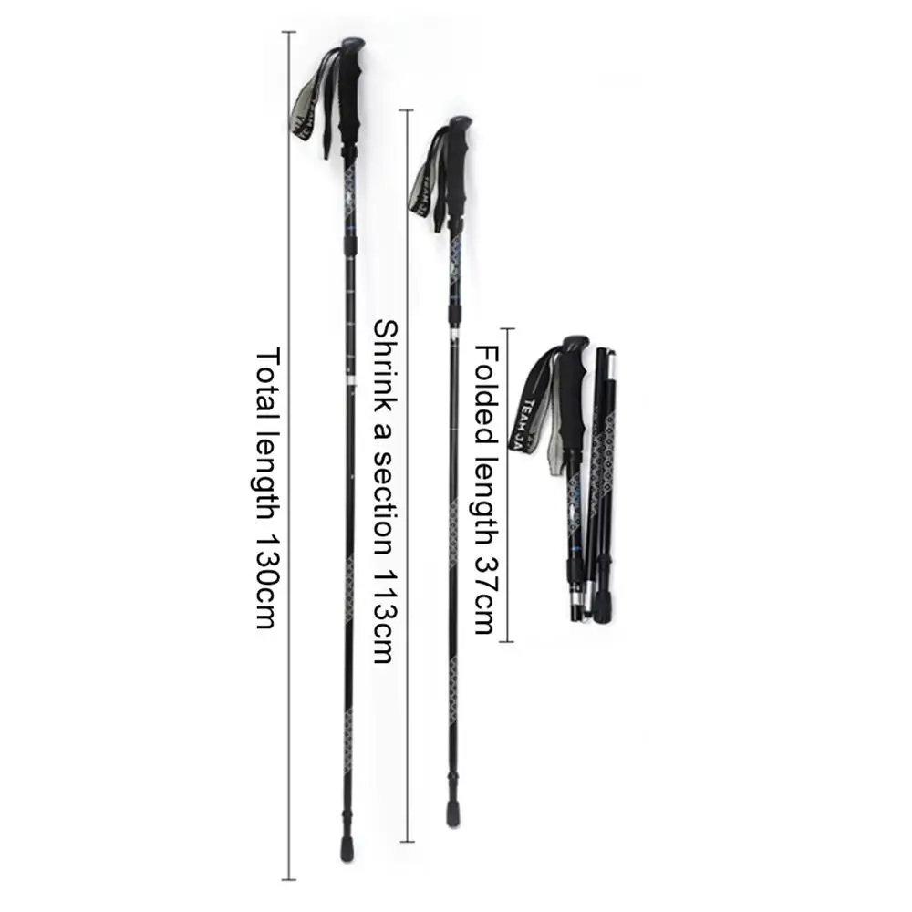 

2pcs Hiking Walking Sticks Aluminum Trekking Pole Ultralight Camping Hiking Foldable Walking Pole Telescopic Crutches