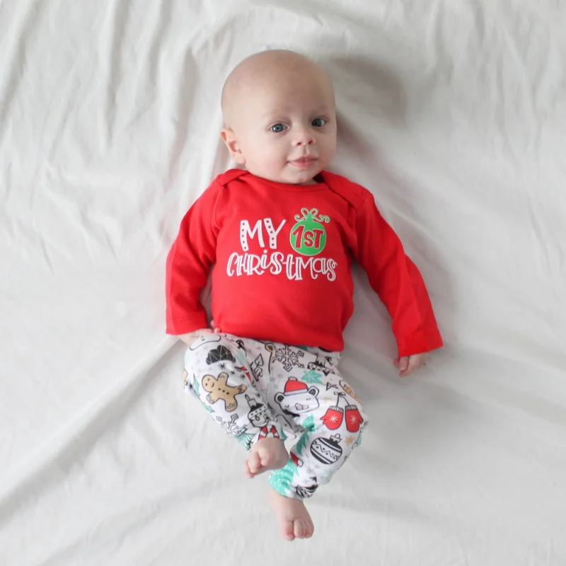 2 предмета рождественские боди для новорожденных + штаны одежда маленьких