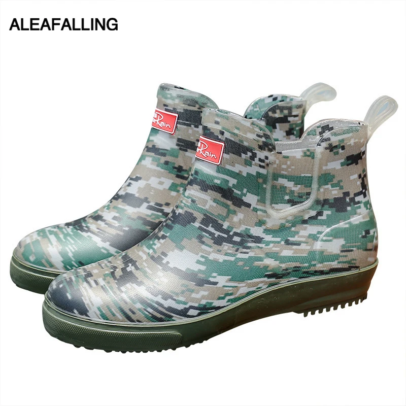 Сапоги Aleafalling женские резиновые водонепроницаемые ботинки на плоской подошве